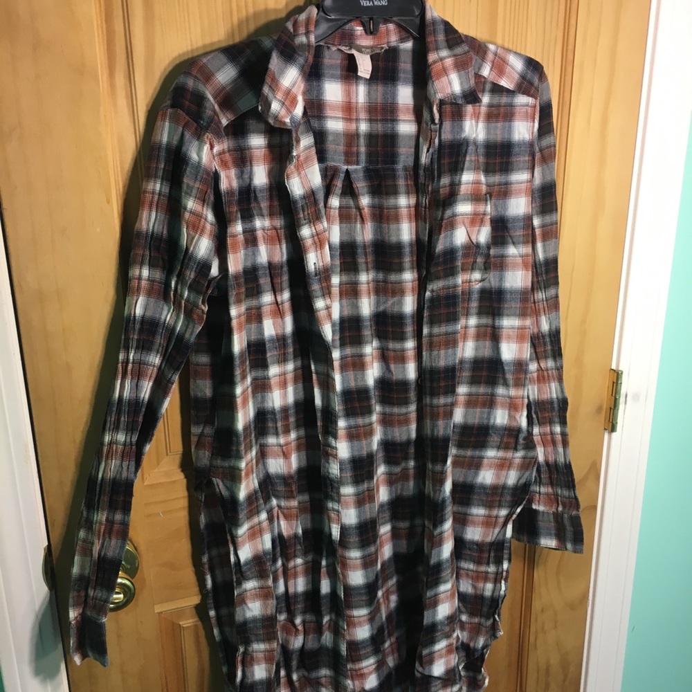 Orange Flannel with side slits